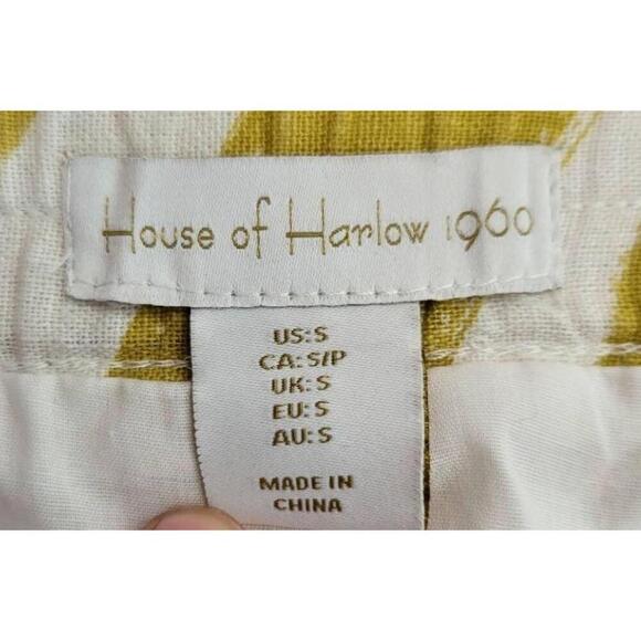 House Of Harlow 1960 Skirt Womens Size Small Yellow Linen Maxi Tiered Boho Chic - Picture 3 of 7
